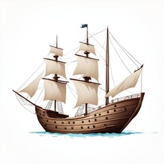 Old wooden ship vector ilustración