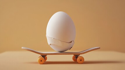 Broken egg's skateboard adventure