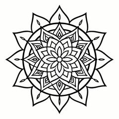 Line Art Mandala Vector Illustration
