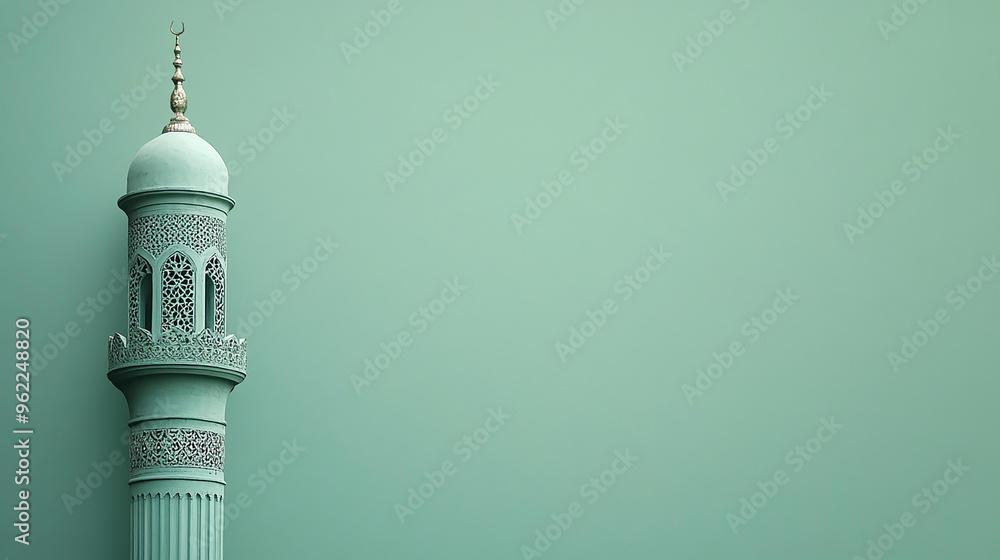 Wall mural Sophisticated Mosque Minaret in the Corner