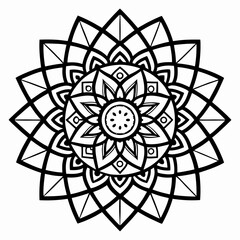 Fototapeta premium Line Art Mandala Vector Illustration