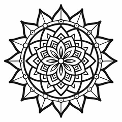 Line Art Mandala Vector Illustration