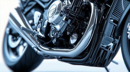Fototapeta premium realistic of a modern motorcycle with semi transparent features, allowing a clear view of the engine