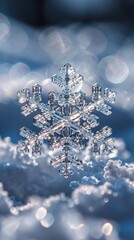 Snowflake on a blue background
