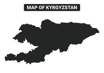 Obraz premium Simple Kyrgyzstan Black map flat vector illustration