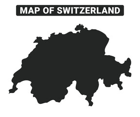 Obraz premium Simple Switzerland Black map flat vector illustration
