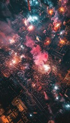 Fototapeta premium Fireworks Factory: Workers Assembling and Testing Pyrotechnic Devices for Spectacular Displays
