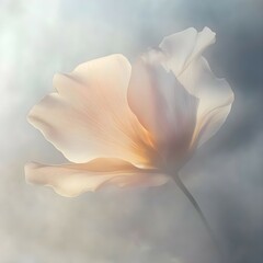 Fototapeta premium Closeup of a milky, silky petal with pastel hues.