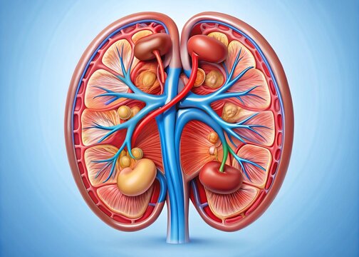 Kidney structure diagram anatomical illustration