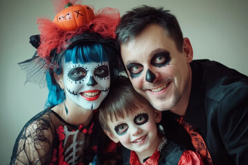 Obraz premium happy_family_in_costumes_for_HALLOWEEN