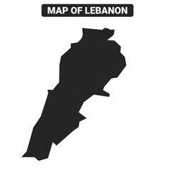 Simple Lebanon Black map flat vector illustration