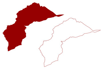 Appenzell District (Switzerland, Swiss Confederation, Canton of Appenzell Innerrhoden or Appenzell Inner-Rhodes) map vector illustration, scribble sketch Bezirk map