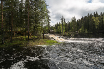 View of Ahvenkoski waterfall in Karelia