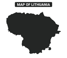 Simple Lithuania Black map flat vector illustration