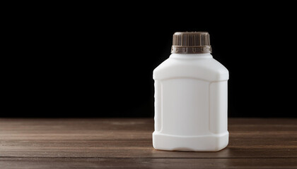 Blank plastic bottle with pest poison. Insecticide, toxic liquid substance. Insect control. Mock-up.