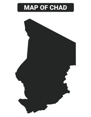 Simple Chad Black map flat vector illustration