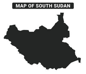 Simple South Sudan Black map flat vector illustration