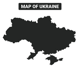 Obraz premium Simple Ukraine Black map flat vector illustration