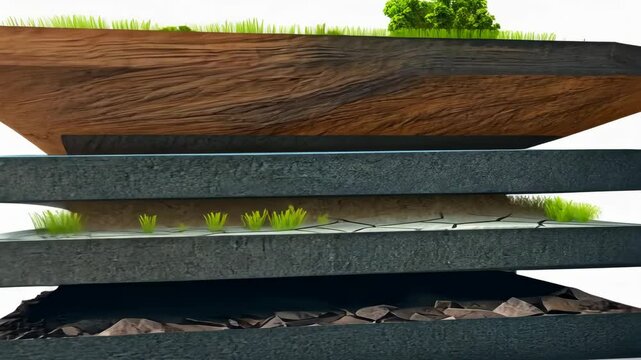 Explore the layers of Earth's terrain: a detailed look at soil composition, vegetation, and geological features