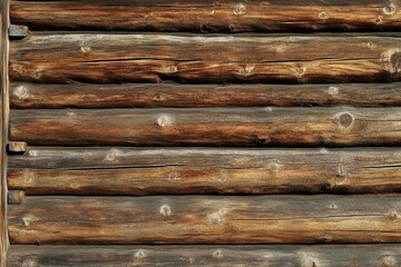 Naklejka premium Log Lap Siding Texture: Wooden Boards in Brown Color for Log Cabin