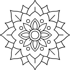 Mandala Line Art Vector Design