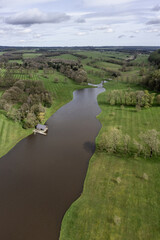 Elleron lake in the North York Moors North Yorkshire UK vertical format