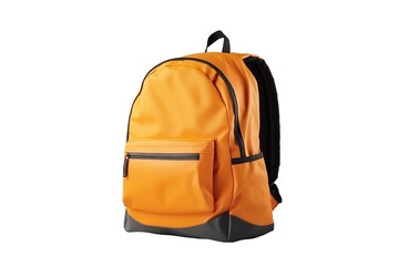 Fototapeta premium School bag on white background. School related themes. Back to school. Adult backpack. Travel. School holidays. Learning at school. Image for graphic designer. Image for flyers.