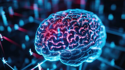 Detailed shot of a modern EEG device with electrical wave patterns representing brain activity