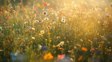 Sunlit Wildflower Meadow