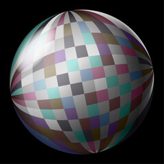 color disco ball vector image on black background