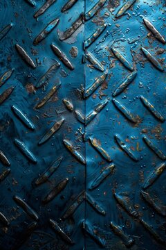blue metal plate background 