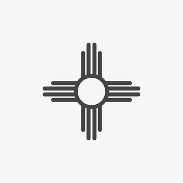 Symbol of the Zia, ancient sun emblem. Element of New Mexico flag