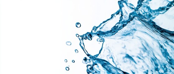 Obraz premium Water splashes gracefully against a light background in bright conditions