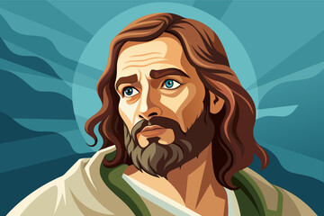 Illustration of Jesus Christ with a sad expression, depicting a moment of sorrow or contemplation