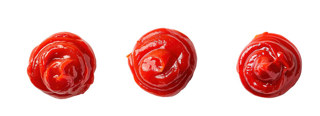 Fototapeta premium Tomato Ketchup Swirls on Transparent Background