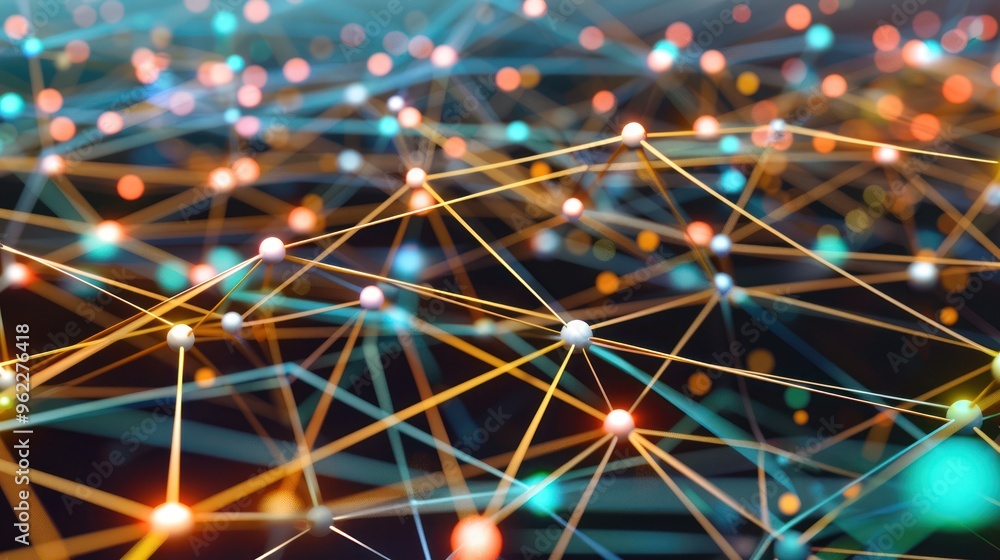 Poster abstract network with connected nodes