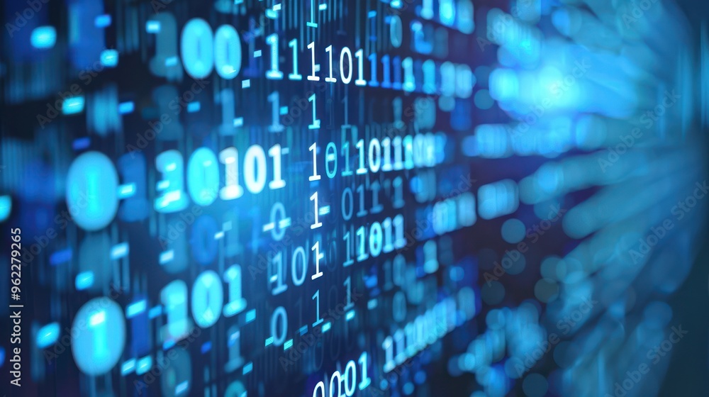Poster abstract binary code digital technology background