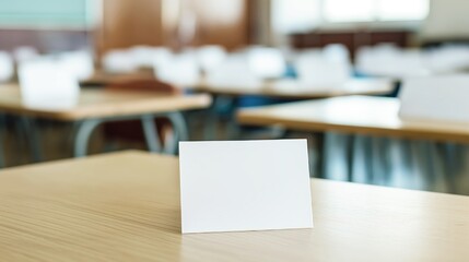 Modern empty classroom featuring neatly arranged chairs and desks with bright lighting and a clean, minimalist design