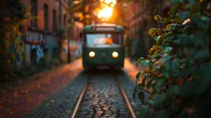 Obraz premium Lieferwagen Einer Stadt