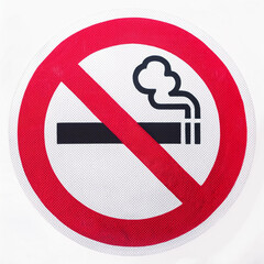 Sinal de Proibido fumar, &aacute;rea para n&atilde;o fumantes, placa com fundo branco texturizado. 