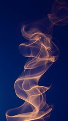 Obraz premium Yellow Smoke on Blue Background, Abstract Image, Texture, Pattern, Wallpaper, Cover and Screen for Smartphone, PC, Laptop, 9:16 and 16:9 Format