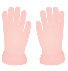 Pink winter gloves. vector illustration