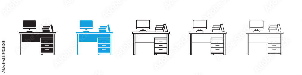 Wall mural study table icon