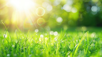 Sunlight on Fresh Green Grass