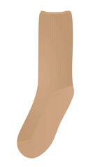 Brown retro sock. vector illustration