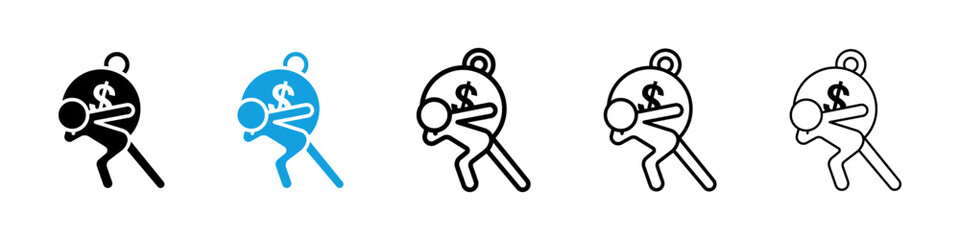 Man with debt icon