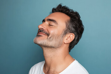 Obraz premium a close up of a smiling man's face