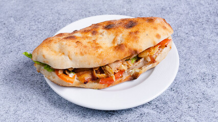Delicious doner kebab on plate