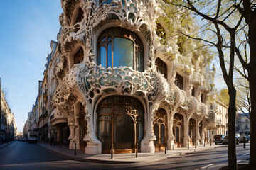 Naklejka premium Paris landmark Lavirotte building facade featuring