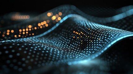 Abstract Blue and Orange Digital Network Background